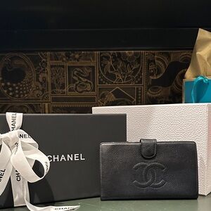 Chanel Classic Black Leather Wallet